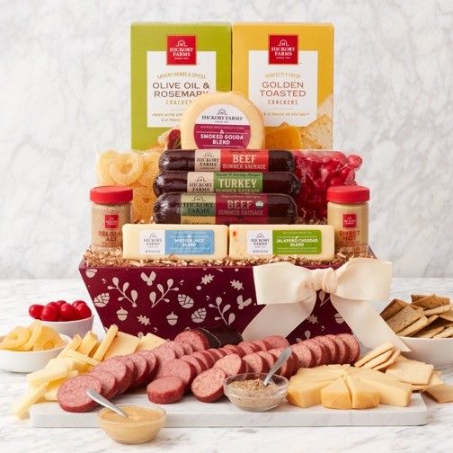 Hickory Farms Premium Fall Cheese, Crackers & Sausage Gift Basket